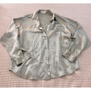 FLAWED Burberrys Vintage Silk Button Down Top